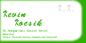 kevin kocsik business card